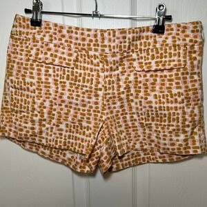J.Crew City Shorts‎ Pink Brown Print Chino Summer Casual Size 4